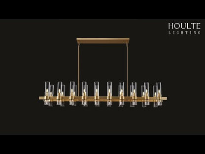 Cylora Glass Tube Rectangular Chandelier 137cm