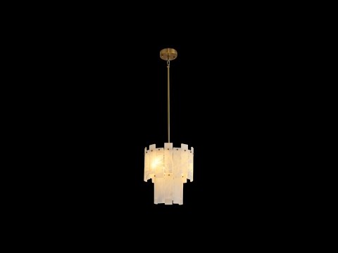 Nivislight Alabaster 2-Tier Round Chandelier 33cm