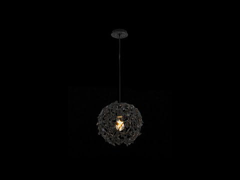 Elara Black Spherical Cage Chandelier 55.88cm
