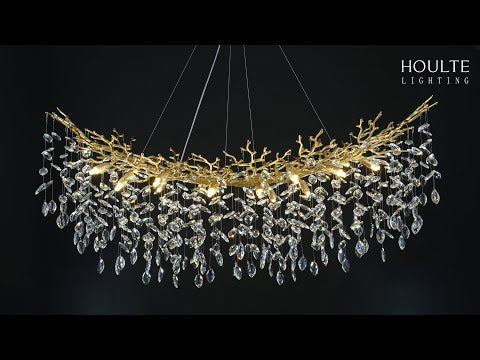 Frostleaf Crystal Cascade Tree Branch Linear Chandelier 140cm