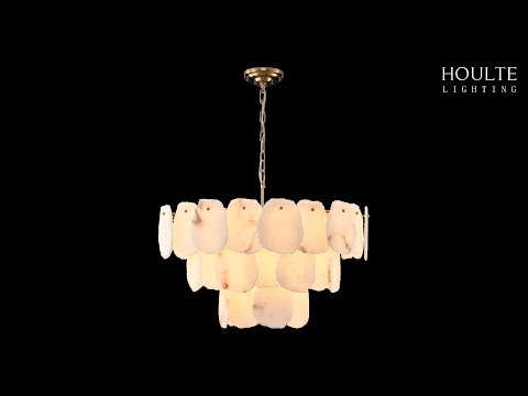 Moira Alabaster Multi-Tier Round Chandelier 81cm D
