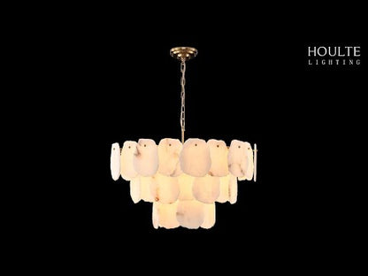 Moira Alabaster Multi-Tier Round Chandelier 81cm D