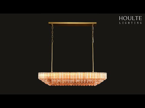 Ethereal Radiance Crystal Clear/Amber Rectangular Chandelier 109cm L