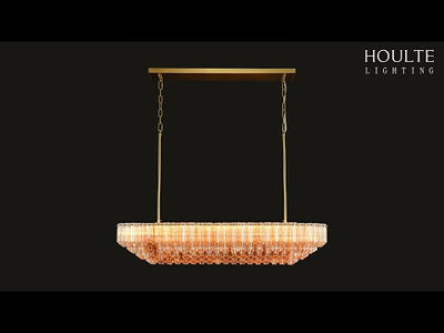 Ethereal Radiance Crystal Clear/Amber Rectangular Chandelier 109cm L
