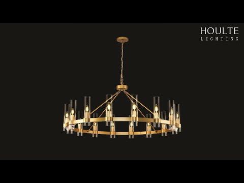 Cylora Glass Tube Round Chain Chandelier 152cm