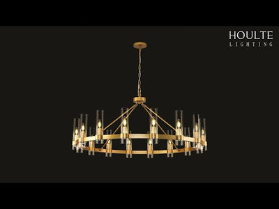 Cylora Glass Tube Round Chain Chandelier 122cm