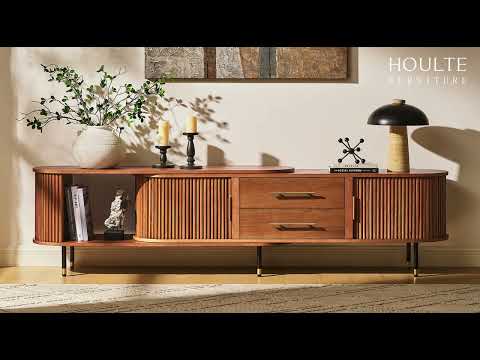 Ewan Oak Extendable Media Console 79" to 110"