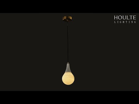 Ares Alabaster Modern Water-Drop Pendant 18cm D