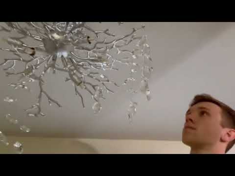Frostleaf Crystal Cascade Branch Round Chandelier 76cm