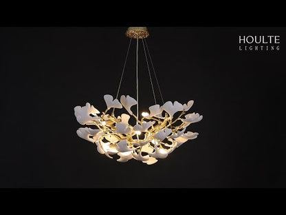 Twilight Branches Ceramic Glow Round Chandelier 81cm D