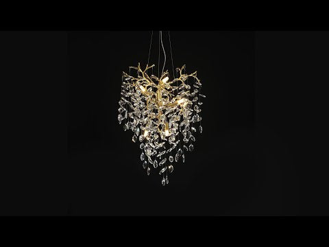 Frostleaf Crystal Grand Cascade Branches Chandelier 53cm D