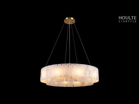 Sawyer Alabaster Round Chandelier 80cm D