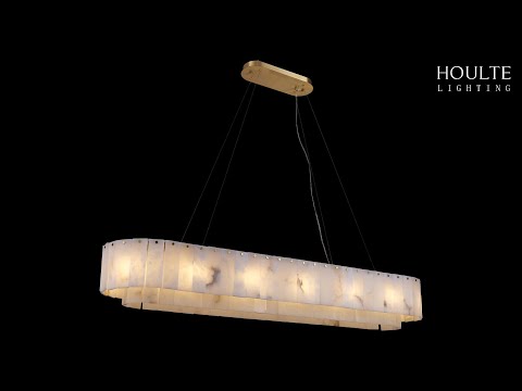 Sawyer Alabaster Rectangle Chandelier 102cm L