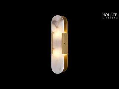 OpalEdge Alabaster Oval Wall Sconce 35cm H