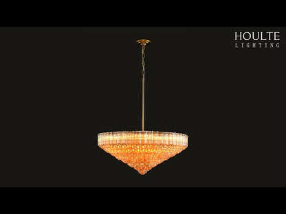Ethereal Crystal Radiance Clear Amber Round Chandelier 76cm D