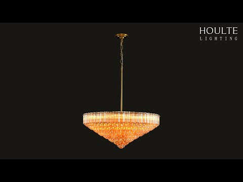 Ethereal Crystal Radiance Clear Amber Round Chandelier 76cm D