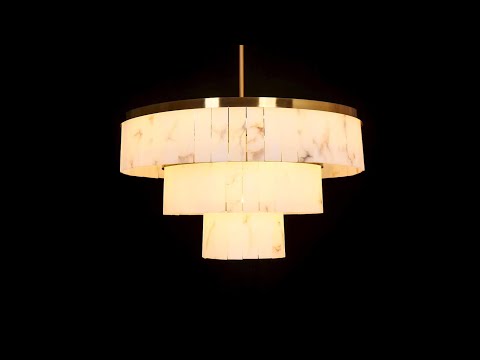 Solmare Alabaster Round Chandelier 86cm