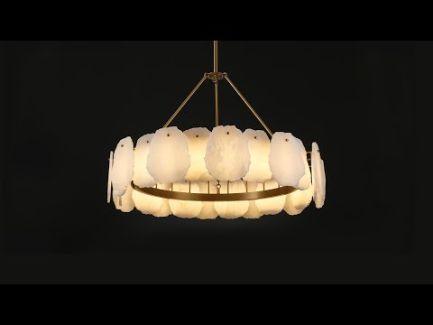 Moira Alabaster Round Chandelier 80cm D