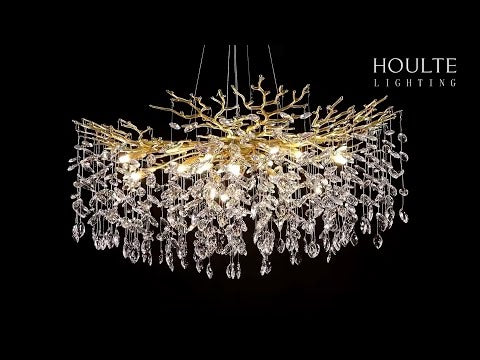 Frostleaf Crystal Cascade Branch Round Chandelier 102cm