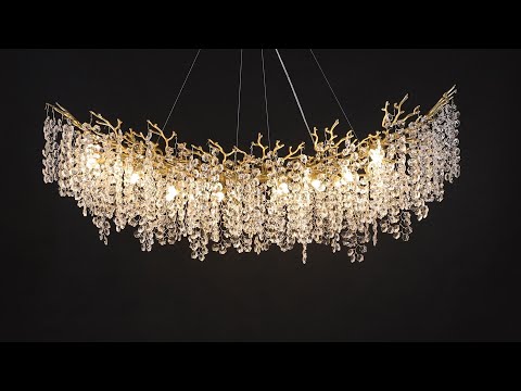 Lustre Branches Crystal Rectangular Chandelier 140cm W