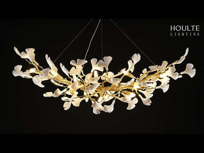 Twilight Branches Ceramic Glow Rectangular Chandelier 140cm L