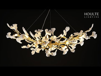 Twilight Branches Ceramic Glow Rectangular Chandelier 140cm L