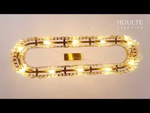 Stellara Crystal Strip Oval Halo Chandelier 132cm