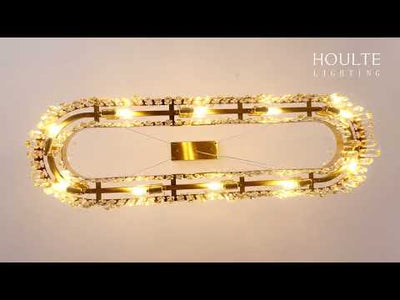 Stellara Crystal Strip Oval Halo Chandelier 91cm