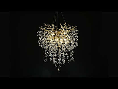 Frostleaf Crystal Grand Cascade Branches Chandelier 61cm D
