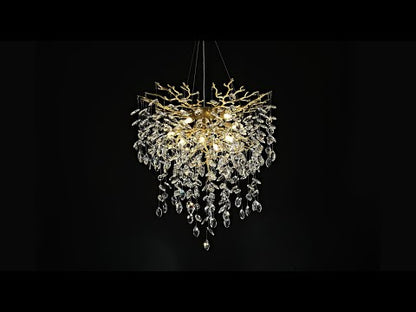 Frostleaf Crystal Grand Cascade Branches Chandelier 61cm D