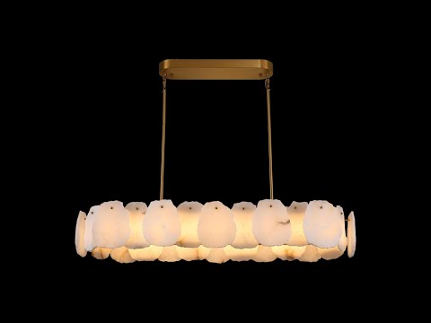 Moira Alabaster Oval Chandelier 109cm W