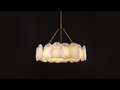 Moira Alabaster Round Chandelier 61cm D
