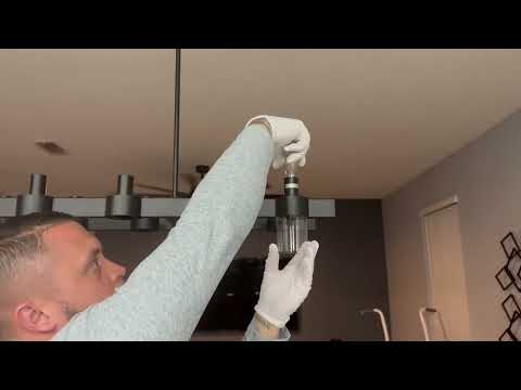 Cylora Glass Tube Rectangular Chandelier 137cm