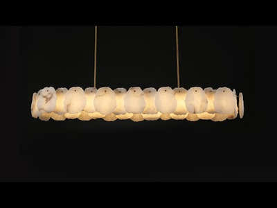 Moira Alabaster Oval Chandelier 147cm W