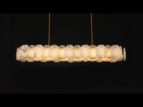 Moira Alabaster Oval Chandelier 147cm W