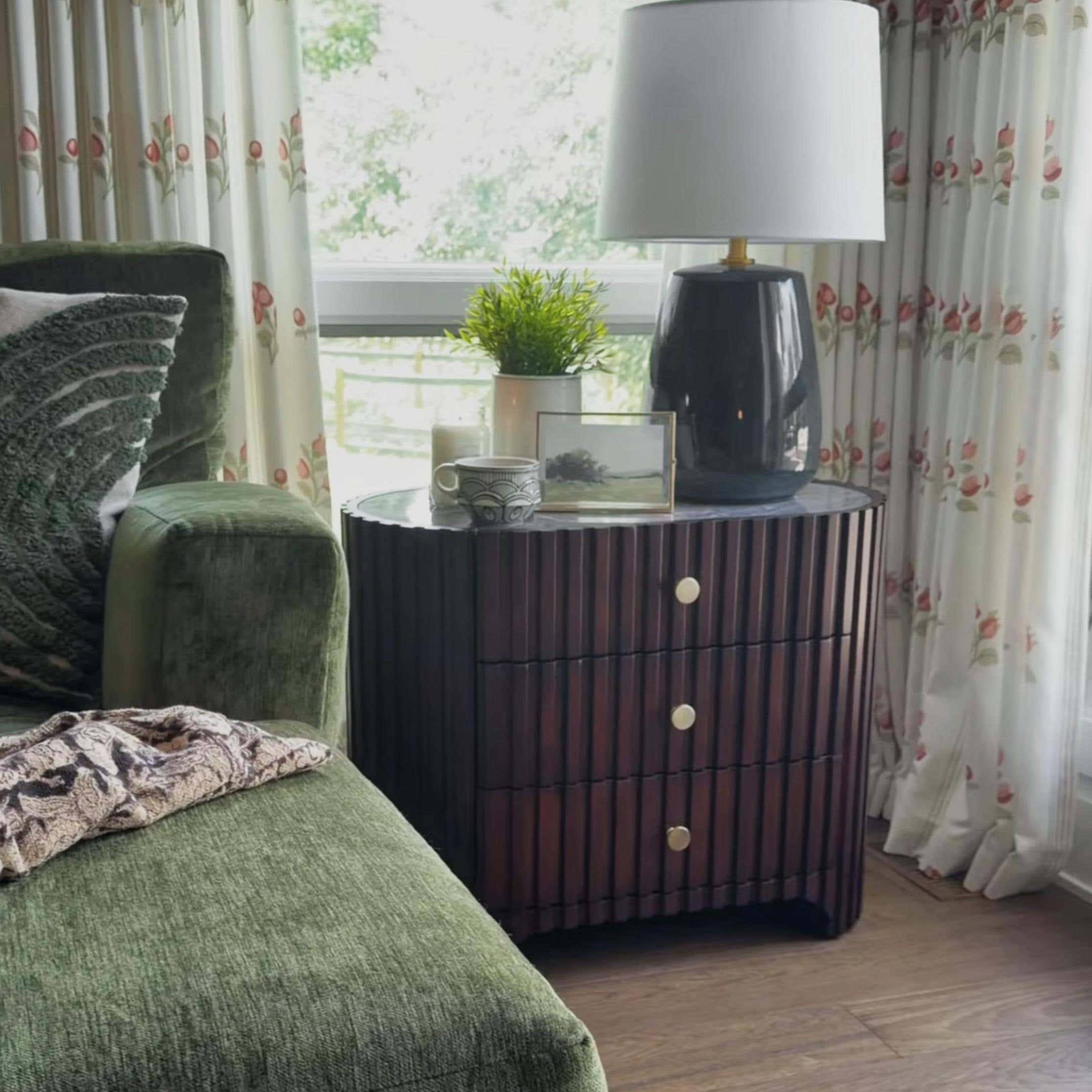 Sinclair Fluted Stone Nightstand 30"W