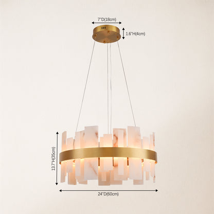 Nocturne Alabaster Round Chandelier 60cm