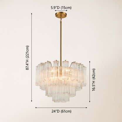 Dawel Glass Round Chandelier 24"D