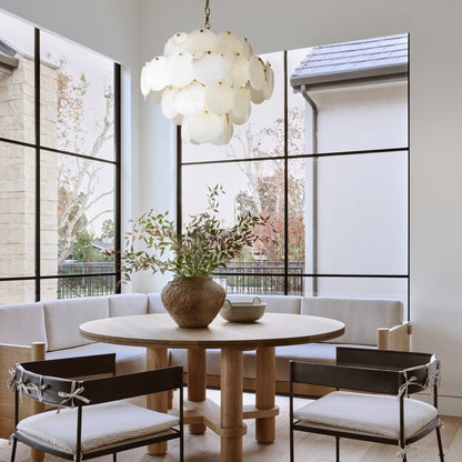Egwent Alabaster Dish Magnolia Multi-Tiered Round Chandelier 75cm H