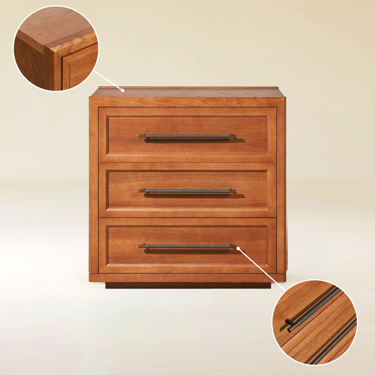 Alvar 30″ Oak 3-Drawer Chest