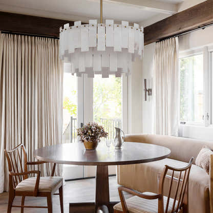 Nivislight Alabaster 2-Tier Round Chandelier 60cm D