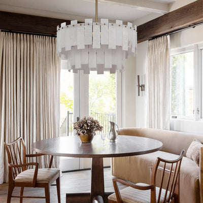 Nivislight Alabaster 2-Tier Round Chandelier 60cm D