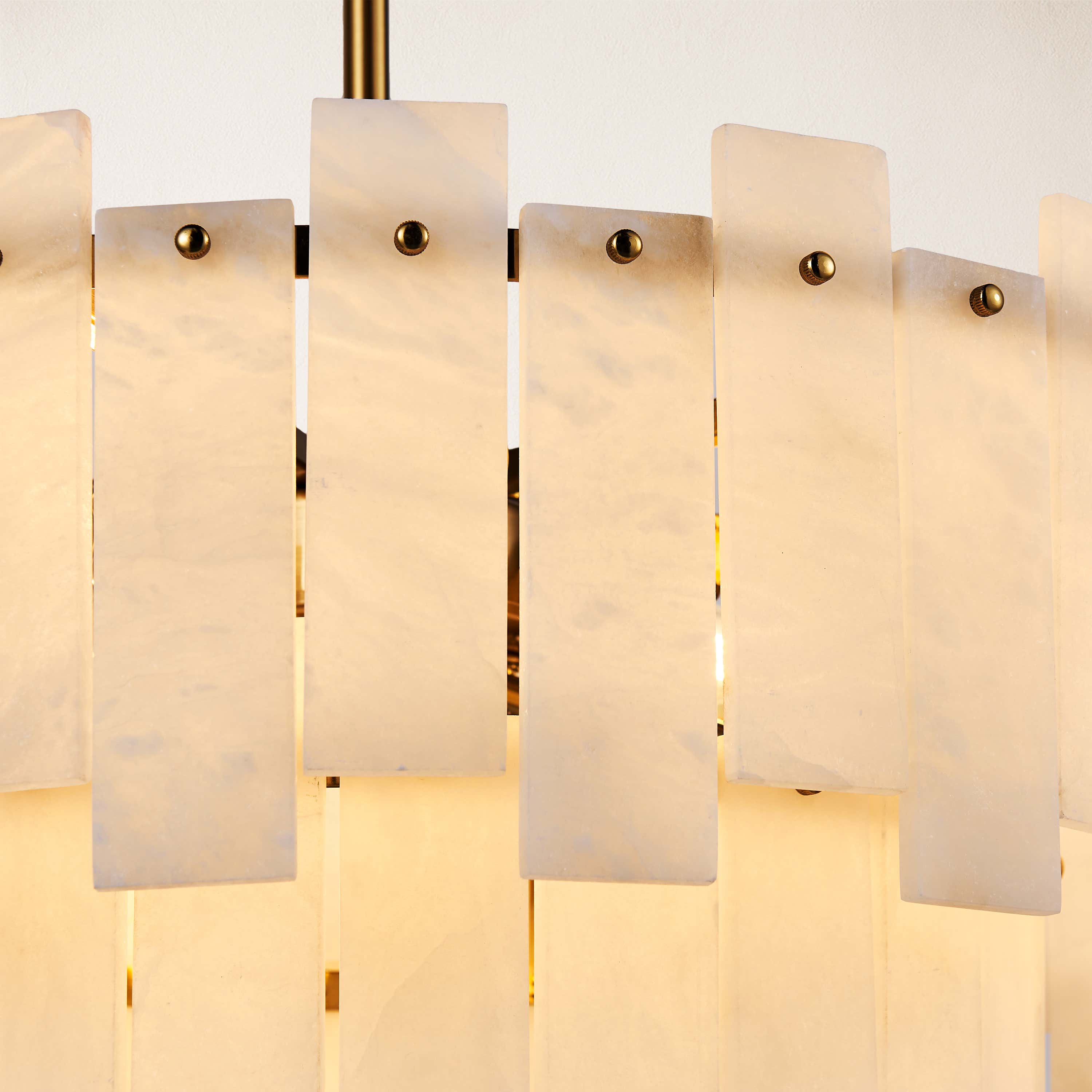 Nivislight Alabaster 2-Tier Round Chandelier 60cm D
