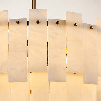 Nivislight Alabaster 2-Tier Round Chandelier 60cm D