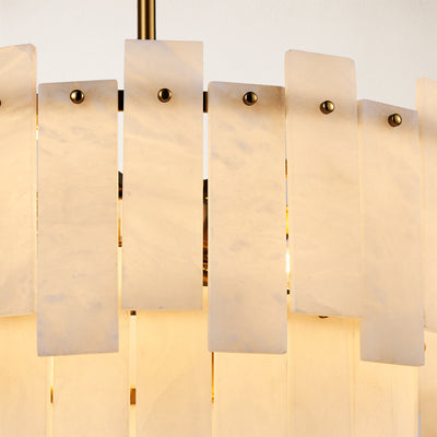 Nivislight Alabaster 2-Tier Round Chandelier 60cm D