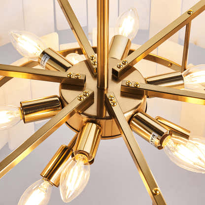 Nivislight Alabaster 2-Tier Round Chandelier 60cm D