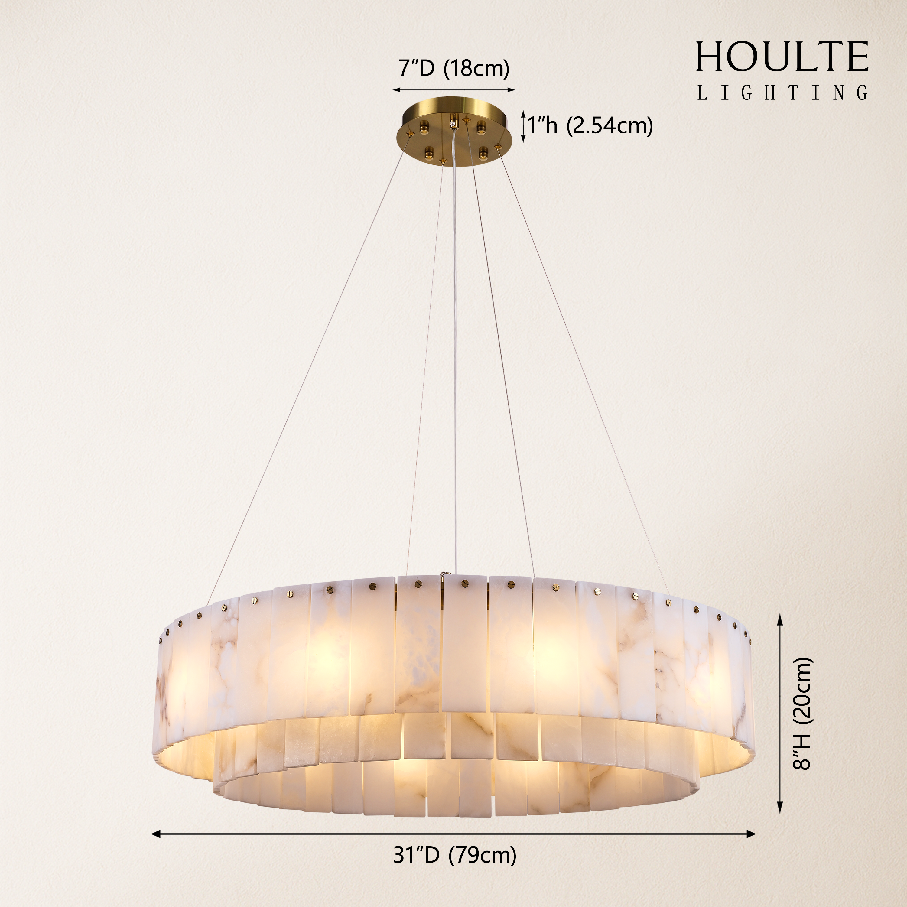 Sawyer Alabaster Round Chandelier 80cm D