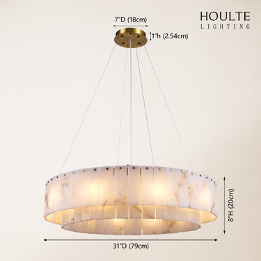 Sawyer Alabaster Round Chandelier 80cm D