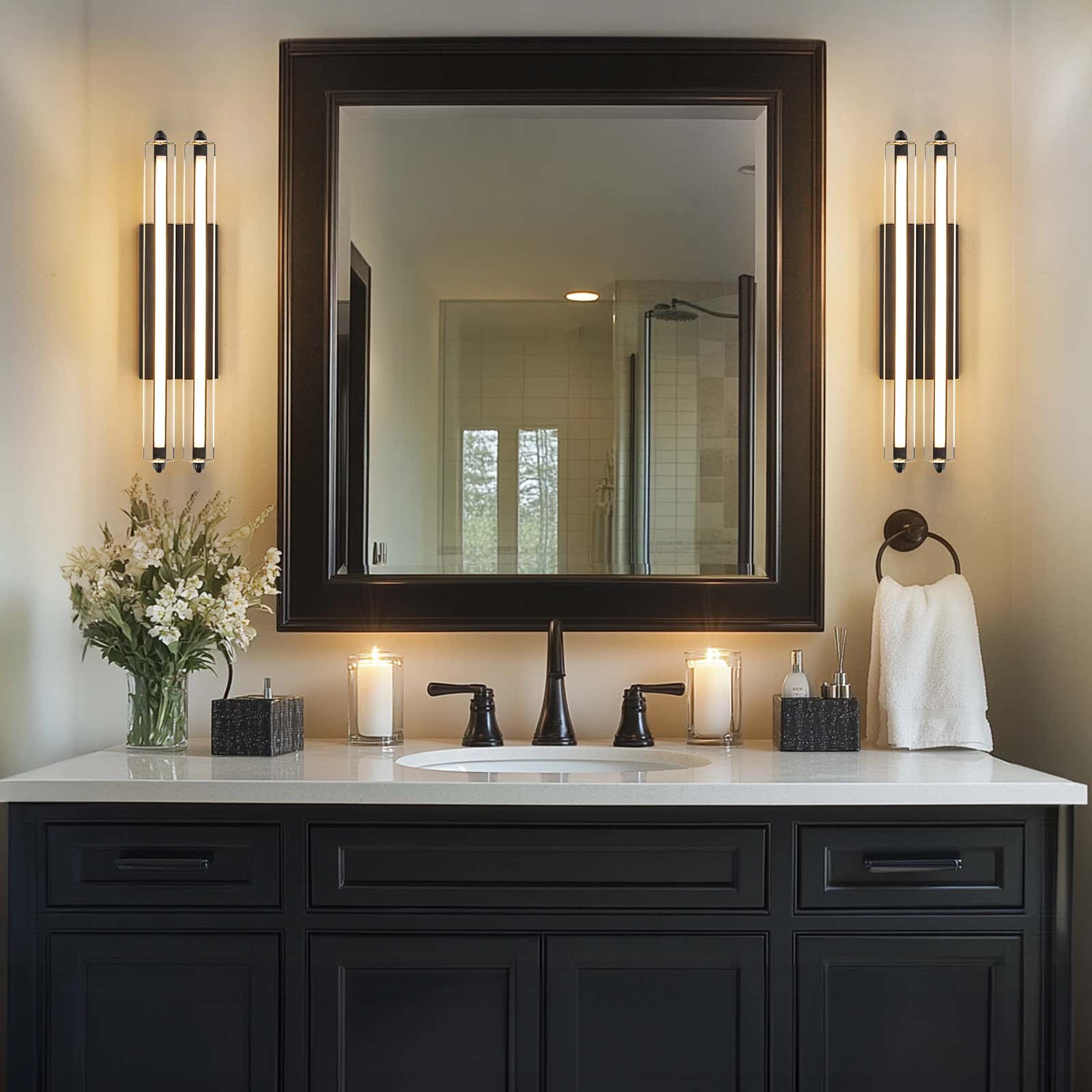 Clara Glow Crystal Double Wall Sconce 19"