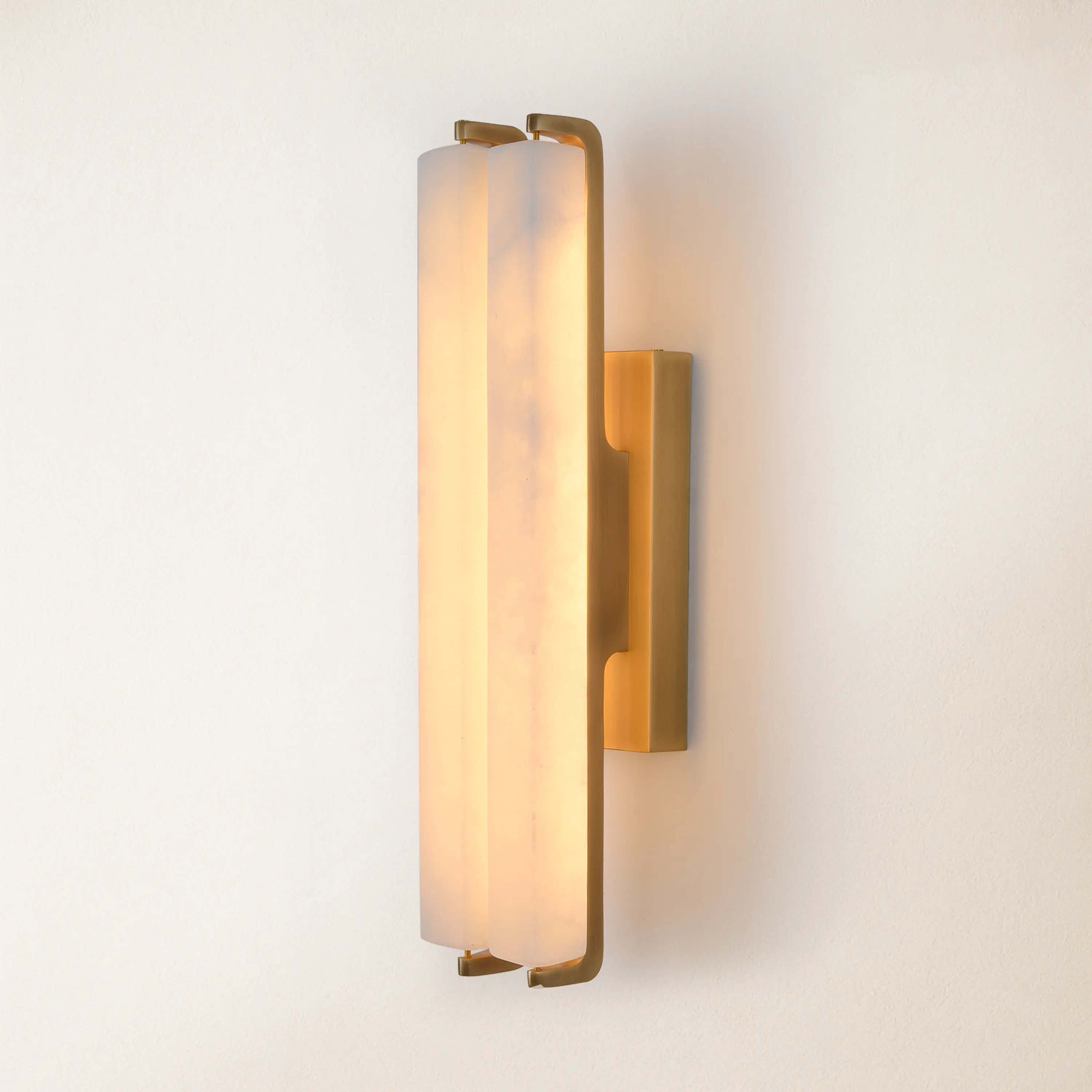 Clara Glow Alabaster Double Wall Sconce 19"H